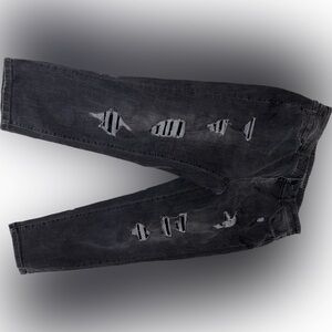 Lane Bryant Girlfriend distress sequins black 14 lowrise  25”